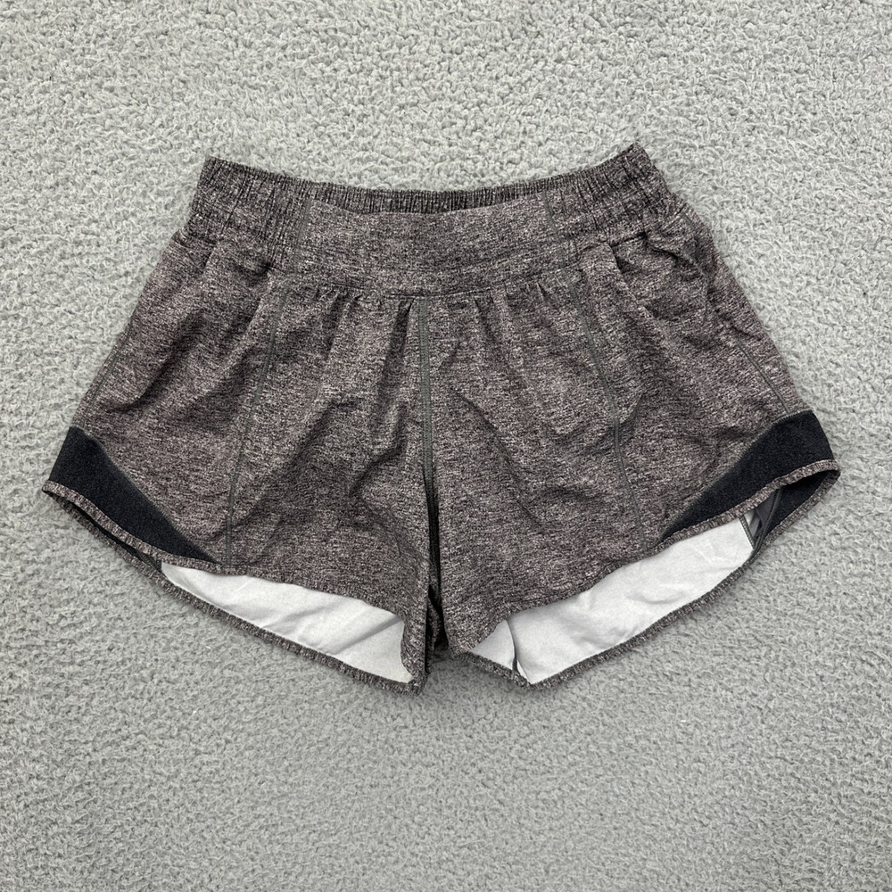 Lululemon Hotty Hot Shorts Low Rise 4" Heather Lux Gray Athletic Women's 6
